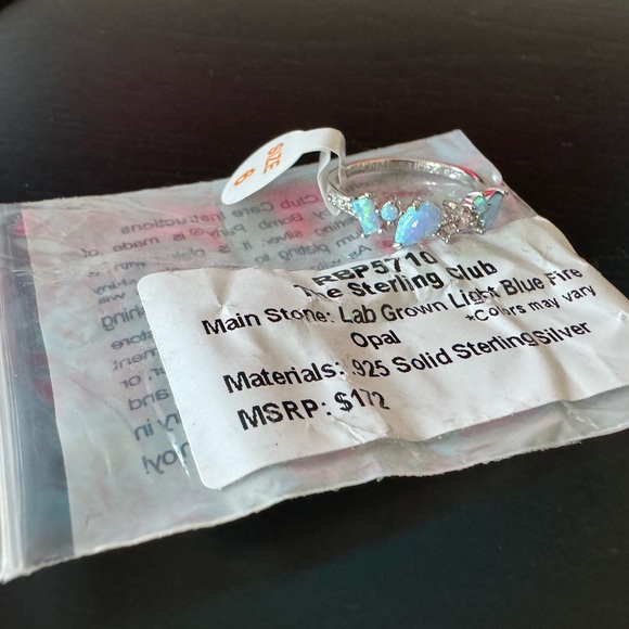 BP Sterling Band with Light Blue Fire Opal (RBP 5710) - Picture 2 of 12
